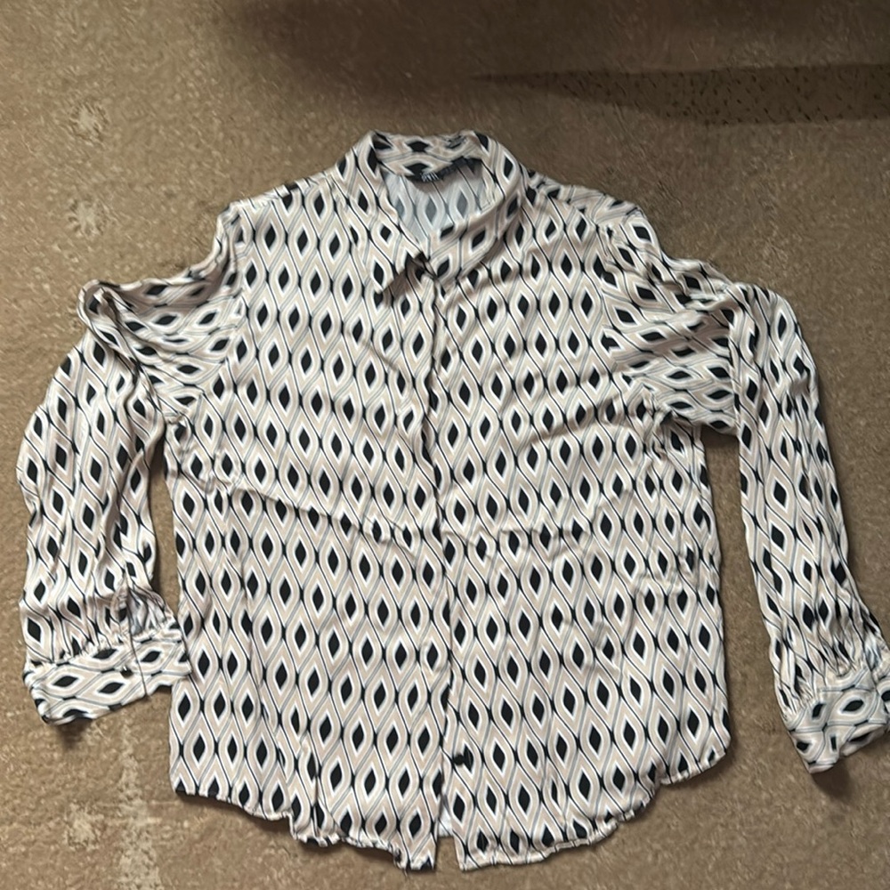 Beautiful Geographic Print Blouse by Zara